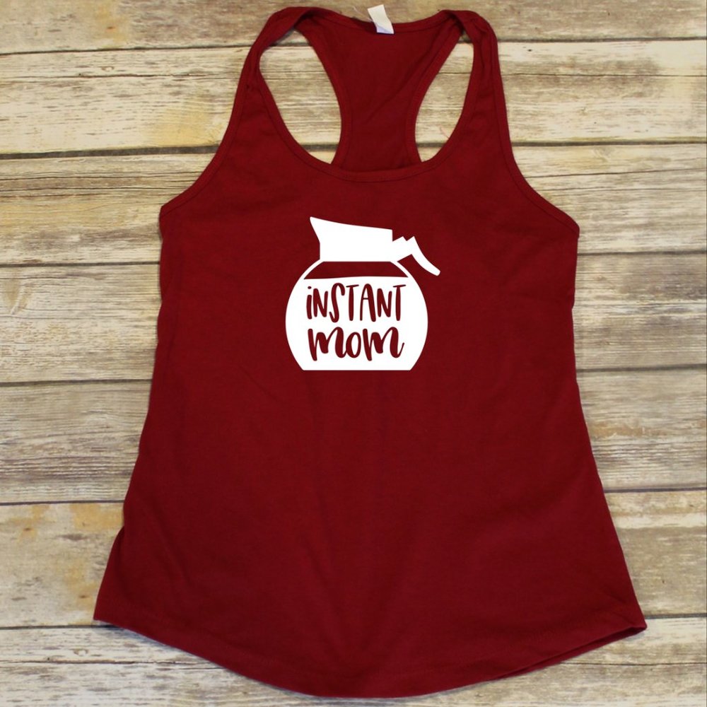 Instant Mom Coffee Pot Shirt - Just add coffee - Tank Top